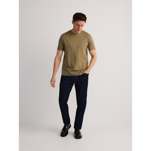 Reserved - T-shirt regular fit z modalem - oliwkowy Reserved L promocyjna cena Reserved