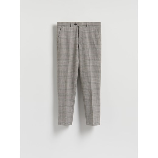 Reserved - Spodnie carrot slim w kratę - brązowy ze sklepu Reserved w kategorii Spodnie męskie - zdjęcie 186436533