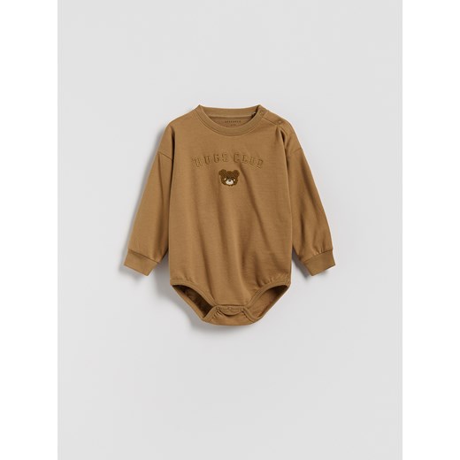 Reserved - Bawełniane body - beżowy ze sklepu Reserved w kategorii Body niemowlęce - zdjęcie 186436752