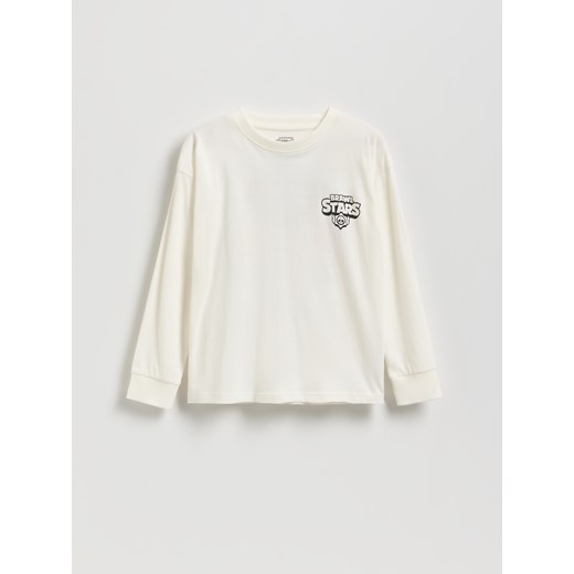 Reserved - Longsleeve Brawl Stars - złamana biel ze sklepu Reserved w kategorii T-shirty chłopięce - zdjęcie 186436772
