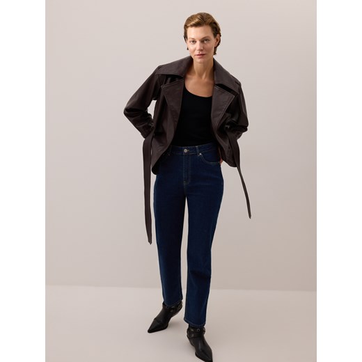 Reserved - Jeansy straight z wysokim stanem - indigo jeans ze sklepu Reserved w kategorii Jeansy damskie - zdjęcie 186436774