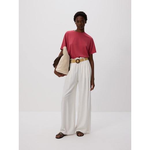 Reserved - T-shirt kimono z dodatkiem modalu - jasnofioletowy ze sklepu Reserved w kategorii Bluzki damskie - zdjęcie 186436784