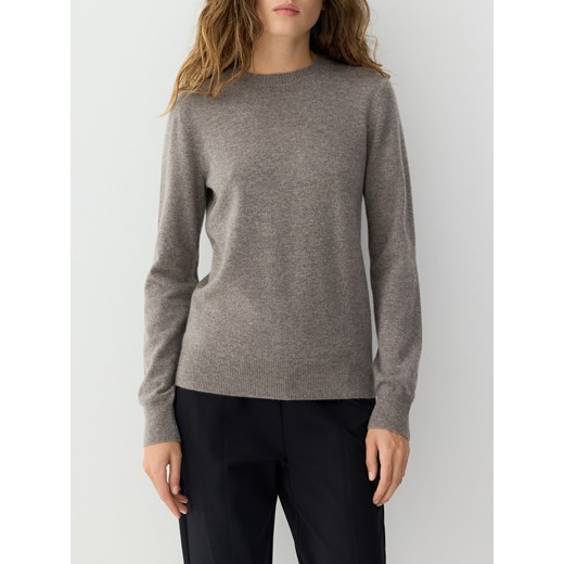 Reserved - Wełniany sweter z dodatkiem kaszmiru - brązowy ze sklepu Reserved w kategorii Swetry damskie - zdjęcie 186436831