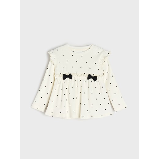 Sinsay - Prążkowany komplet dzianinowy - kremowy Sinsay 62 (1-3 m) Sinsay