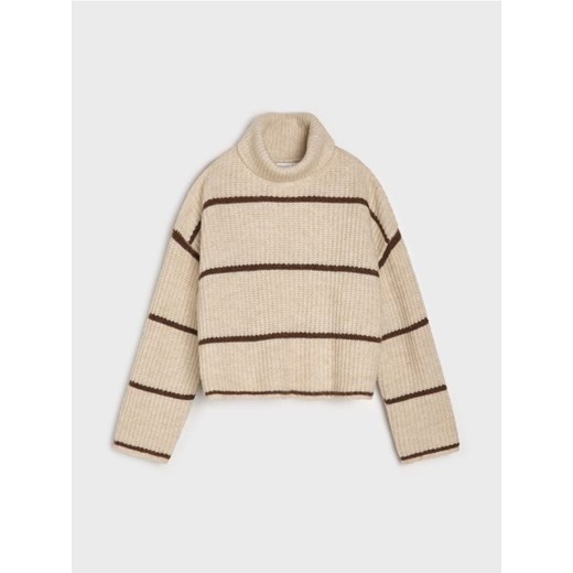 Sinsay - Sweter w paski - beżowy Sinsay XL Sinsay