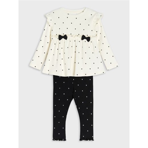 Sinsay - Prążkowany komplet dzianinowy - kremowy Sinsay 92 (1 Sinsay