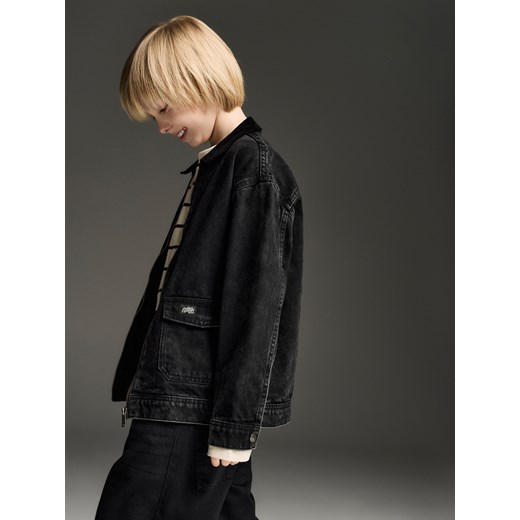 Reserved - Denimowa koszula z kieszeniami - czarny ze sklepu Reserved w kategorii Koszule chłopięce - zdjęcie 186439084