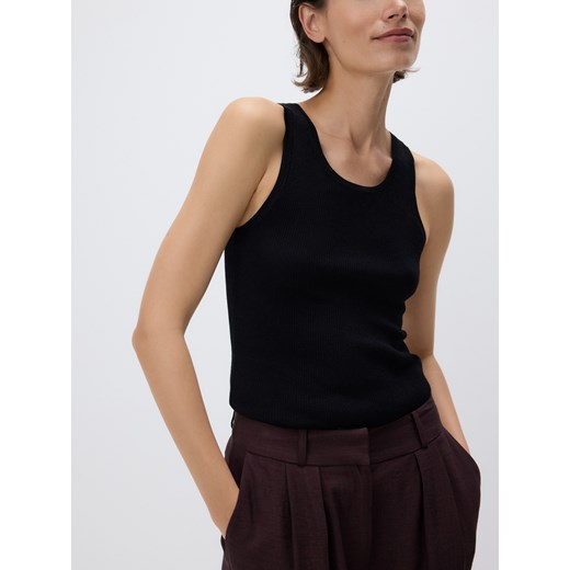 Reserved - Top z wełny i jedwabiu - czarny ze sklepu Reserved w kategorii Bluzki damskie - zdjęcie 186439183