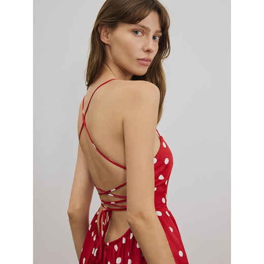 Reserved - Sukienka z wiskozy - czerwony ze sklepu Reserved w kategorii Sukienki - zdjęcie 186439191