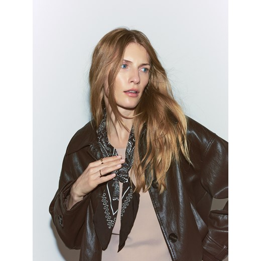 Reserved - Wzorzysta bandana - ciemnobrązowy ze sklepu Reserved w kategorii Szaliki i chusty damskie - zdjęcie 186439884