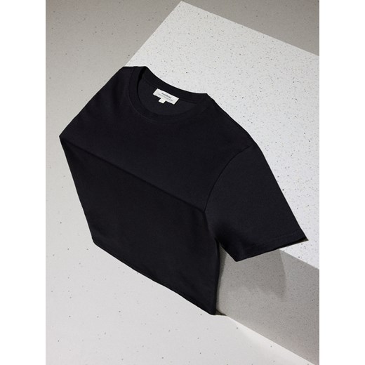 Reserved - T-shirt regular fit z modalem - czarny ze sklepu Reserved w kategorii T-shirty męskie - zdjęcie 186439991