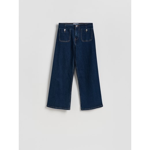 Reserved - Jeansy culotte - granatowy ze sklepu Reserved w kategorii Jeansy damskie - zdjęcie 186440031