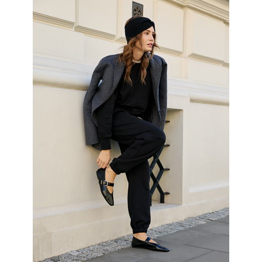 Reserved - Skórzane baleriny z paskiem - czarny ze sklepu Reserved w kategorii Balerinki - zdjęcie 186440282