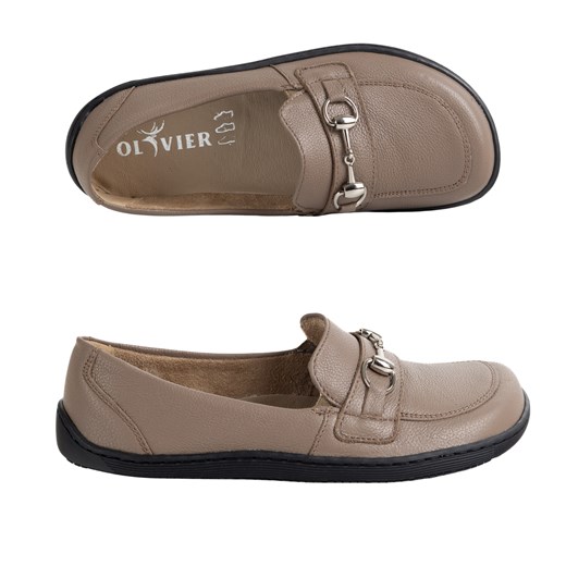 Barefoot damskie mokasyny skórzane minimalistyczne 1288AR cappuccino ze sklepu butyolivier w kategorii Półbuty damskie - zdjęcie 186441254
