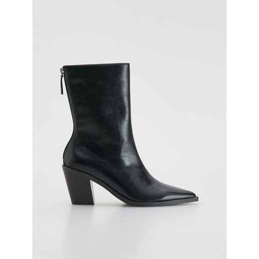 Reserved - Skórzane botki - czarny Reserved 38 Reserved