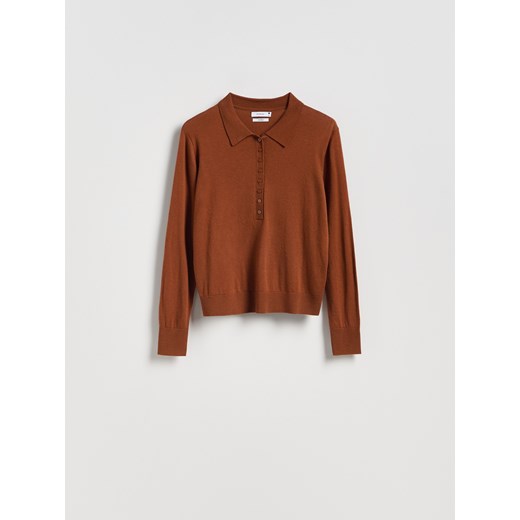 Reserved - Sweter z wełną - brązowy ze sklepu Reserved w kategorii Swetry damskie - zdjęcie 186443193
