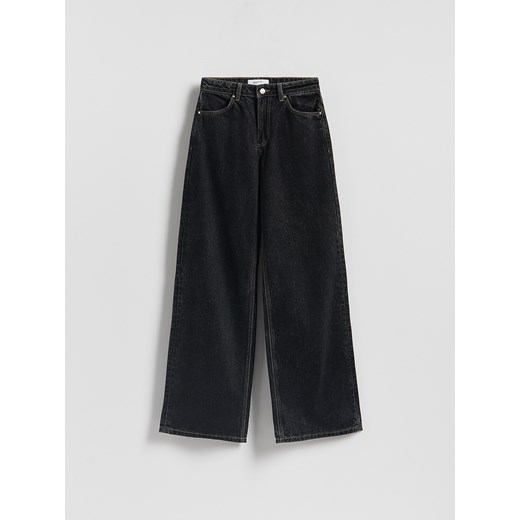 Reserved - Jeansy wide leg z wysokim stanem - szary - id: 578GE-90J - marki Reserved - 186443492 Reserved - Jeansy wide leg z wysokim stanem - szary ze sklepu Reserved w kategorii Jeansy damskie - zdjęcie 186443492