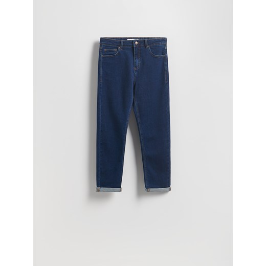Reserved - Jeansy boyfriend slim - granatowy ze sklepu Reserved w kategorii Jeansy damskie - zdjęcie 186443663