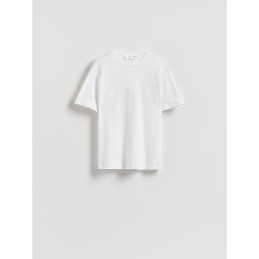 Reserved - T-shirt z merceryzowanej bawełny - biały ze sklepu Reserved w kategorii Bluzki damskie - zdjęcie 186443920