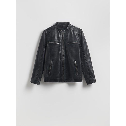 Reserved - Skórzana kurtka biker - czarny ze sklepu Reserved w kategorii Kurtki męskie - zdjęcie 186444820