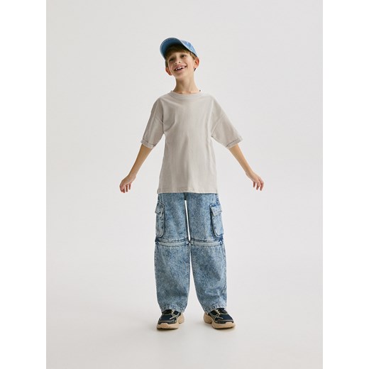 Reserved - Jeansy relaxed straight 2w1 - niebieski ze sklepu Reserved w kategorii Spodnie chłopięce - zdjęcie 186445123