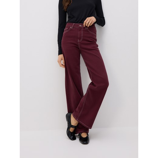 Reserved - Jeansy wide leg - brązowy ze sklepu Reserved w kategorii Jeansy damskie - zdjęcie 186445291