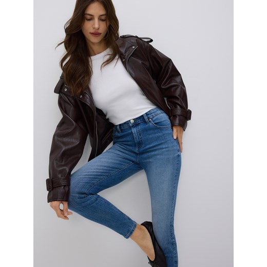 Reserved - Jeansy slim fit z przetarciami - niebieski Reserved 40 Reserved