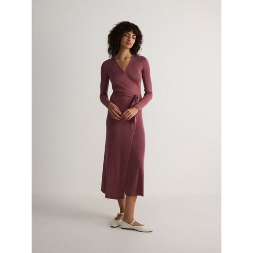 Reserved - Sukienka z wiskozy - brudny róż ze sklepu Reserved w kategorii Sukienki - zdjęcie 186445603