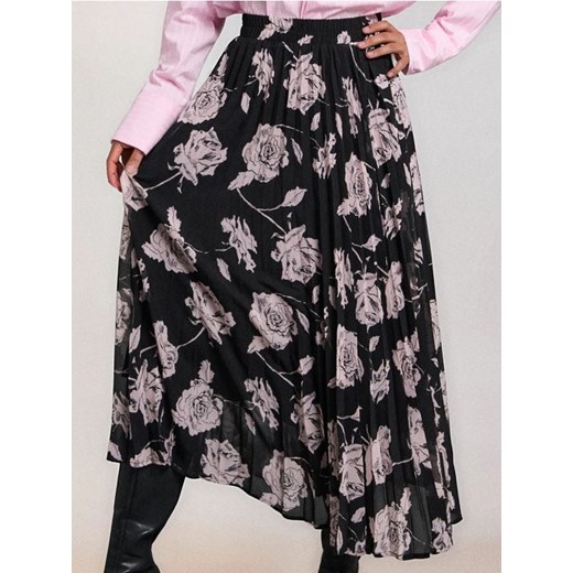 Sinsay - Plisowana spódnica midi ze wzorkiem - czarny ze sklepu Sinsay w kategorii Spódnice - zdjęcie 186447182