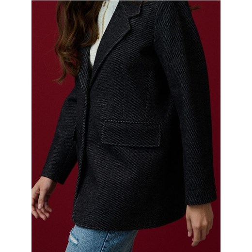 Sinsay - Płaszcz z domieszką wełny - szary ze sklepu Sinsay w kategorii Płaszcze damskie - zdjęcie 186447302
