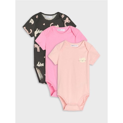Sinsay - Body 3 pack - różowy ze sklepu Sinsay w kategorii Odzież dla niemowląt - zdjęcie 186447404