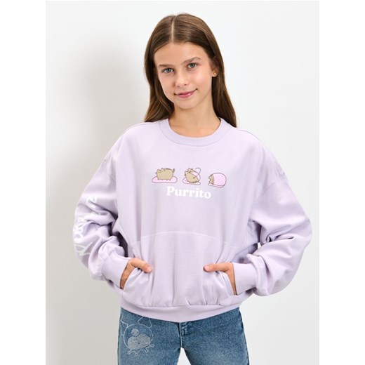 Sinsay - Bluza crewneck Pusheen the Cat - fioletowy - id: 958ET-04X - marki Sinsay - 186447423 Sinsay - Bluza crewneck Pusheen the Cat - fioletowy ze sklepu Sinsay w kategorii Bluzy dziewczęce - zdjęcie 186447423