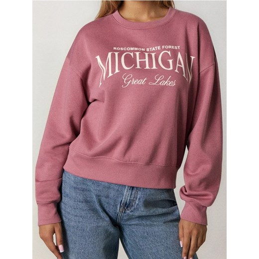 Sinsay - Bluza crewneck - różowy ze sklepu Sinsay w kategorii Bluzy damskie - zdjęcie 186447432