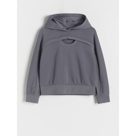 Reserved - Bluza z ozdobnym wycięciem - ciemnoszary ze sklepu Reserved w kategorii Bluzy dziewczęce - zdjęcie 186448601