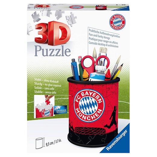 Ravensburger 54-częściowe puzzle 3D "Pencil holder FC Bayern Munich" - 6+ - id: 17425887 - marki Ravensburger - 186449413 Ravensburger 54-częściowe puzzle 3D "Pencil holder FC Bayern Munich" - 6+ ze sklepu Limango Polska w kategorii Puzzle - zdjęcie 186449413