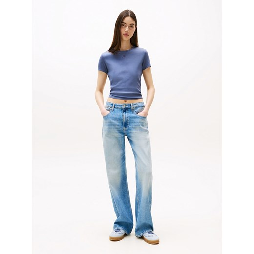 TOMMY JEANS Koszulka w kolorze niebieskim ze sklepu Limango Polska w kategorii Bluzki damskie - zdjęcie 186450293