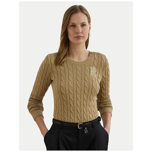 Lauren Ralph Lauren Sweter 200932223005 Beżowy Slim Fit ze sklepu MODIVO w kategorii Swetry damskie - zdjęcie 186450433