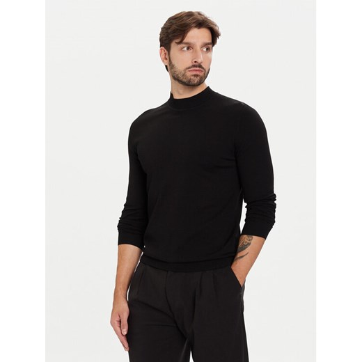HUGO Sweter San Marc 50546856 Czarny Slim Fit ze sklepu MODIVO w kategorii Swetry męskie - zdjęcie 186450441