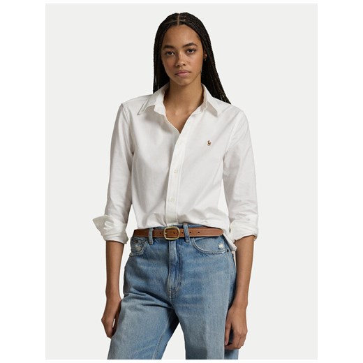 Polo Ralph Lauren Koszula 211941520002 Biały Slim Fit ze sklepu MODIVO w kategorii Koszule damskie - zdjęcie 186450472