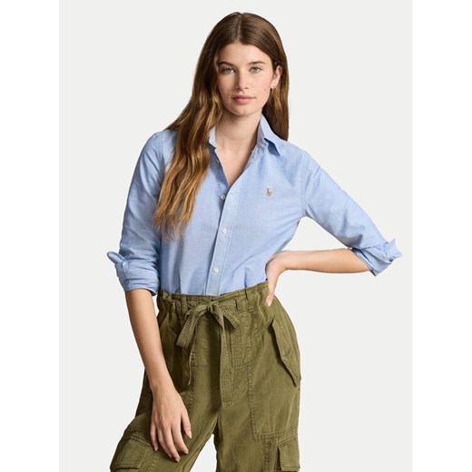 Polo Ralph Lauren Koszula 211941520001 Niebieski Slim Fit ze sklepu MODIVO w kategorii Koszule damskie - zdjęcie 186450533
