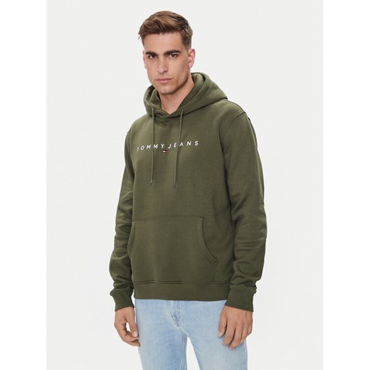Tommy Jeans Bluza Linear Logo DM0DM17985 Zielony Regular Fit ze sklepu MODIVO w kategorii Bluzy męskie - zdjęcie 186450651