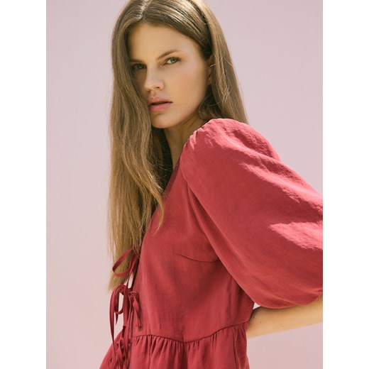 Reserved - Bluzka z modalem - bordowy ze sklepu Reserved w kategorii Bluzki damskie - zdjęcie 186452231