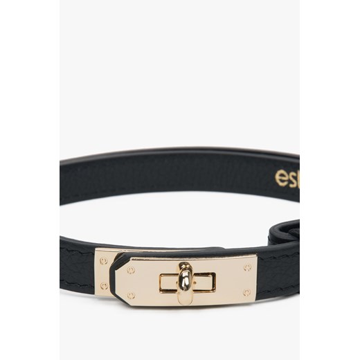 Estro: Elegancki damski czarny pasek z włoskiej naturalnej skóry Premium Estro One size Estro