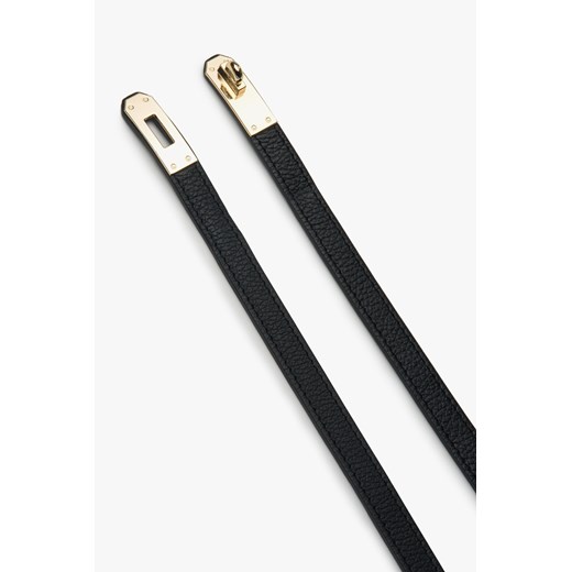 Estro: Elegancki damski czarny pasek z włoskiej naturalnej skóry Premium Estro One size Estro