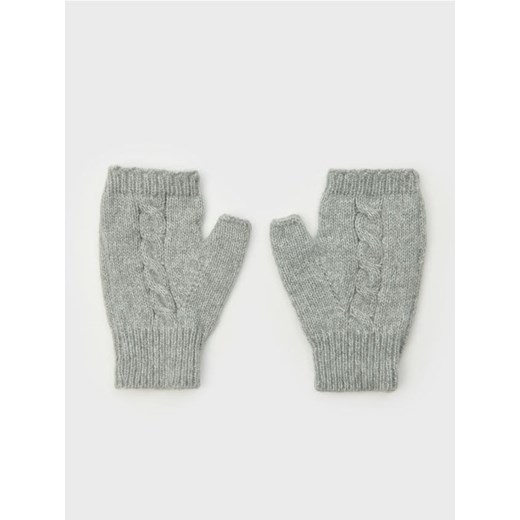 Sinsay - Rękawiczki mitenki z dekoracyjnym splotem - szary ze sklepu Sinsay w kategorii Rękawiczki damskie - zdjęcie 186453613