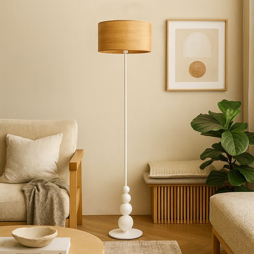 Nowoczesna lampa podłogowa do sypialni ROMA ECO biała z ozdobnymi kulami - id: 6362 - marki Ciekot Partners Sp. Z O. O. - 186453774 Nowoczesna lampa podłogowa do sypialni ROMA ECO biała z ozdobnymi kulami ze sklepu Lysne w kategorii Lampy podłogowe - zdjęcie 186453774