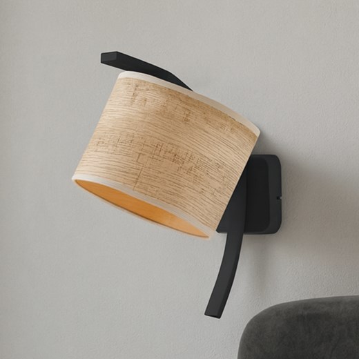 Czarny kinkiet do sypialni TEKSAS ECO w stylu skandynawskim - id: 6501 - marki Ciekot Partners Sp. Z O. O. - 186453800 Czarny kinkiet do sypialni TEKSAS ECO w stylu skandynawskim ze sklepu Lysne w kategorii Lampy ścienne - zdjęcie 186453800