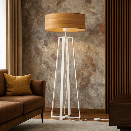 Duża biała lampa stojąca do salonu MOSS ECO - id: 6533 - marki Ciekot Partners Sp. Z O. O. - 186453814 Duża biała lampa stojąca do salonu MOSS ECO ze sklepu Lysne w kategorii Lampy podłogowe - zdjęcie 186453814