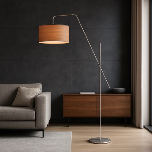 Nowoczesna lampa stojąca na wysięgniku ruchomym do czytania w salonie BILBAO ECO - id: 6700 - marki Ciekot Partners Sp. Z O. O. - 186453843 Nowoczesna lampa stojąca na wysięgniku ruchomym do czytania w salonie BILBAO ECO ze sklepu Lysne w kategorii Lampy podłogowe - zdjęcie 186453843