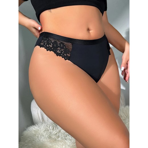 Koronkowe figi w większych rozmiarach - Czarny XL ze sklepu Intimica.pl w kategorii Majtki damskie - zdjęcie 186455510